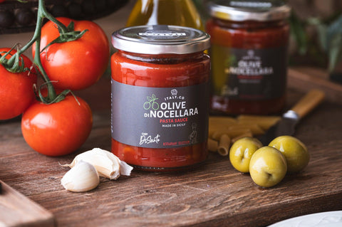 Italian tomato sauce with nocellara olives - DiSanto and Family
