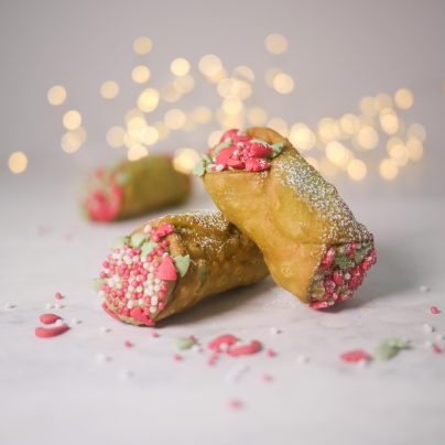 Code 4002 - Festive Sicilian Pistachio and Dark Chocolate Chips Cannolo